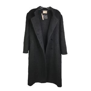 Vintage Altuna Wool/Mohair Coat‎ Womens Black Double Breasted Italy Old Money